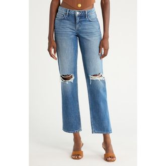 L'agence Nevia Low Rise Slouch Straight Leg Jeans in Woodrow Destruct at Nordstrom Rack, Size 30