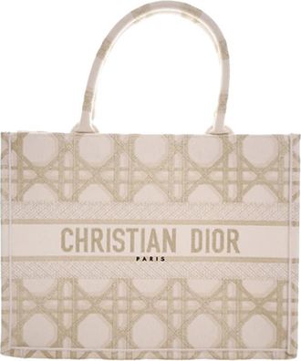Dior Pre-owned Dior Medium Embroidered Canvas Cannage Book Tote R2NDSQGUOJP2BQ6E