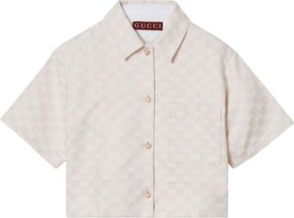 Gucci (WMNS) Gucci GG Cotton Gabardine Shirt Light Beige 784901-ZAQUK-2312