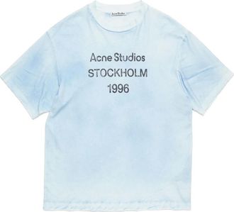 Acne Studios Logo T-Shirt - Heren - T-shirts - Blauw - XL - Katoen - Tops