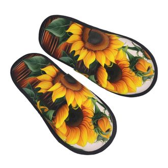 Generic Sunflower And Rose Women Men Sliders Lightweight Slippers Warm Shoes For Indoor Outdoor Winter M