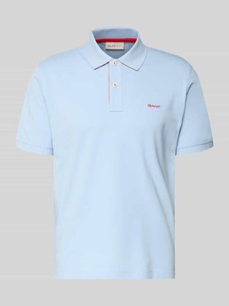 GANT Regular Fit Poloshirt mit Logo-Stitching in Hellblau, Gr&ouml;&szlig;e XXXL