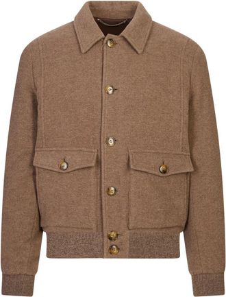 Canali Wool Bomber Jacket - Heren - Bomber jackets - Bruin - XL - Wol - Jassen