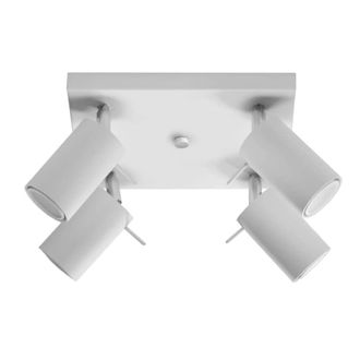 Wonderlamp Plaf&oacute;n de techo cuadrado con 4 focos orientables blanco
