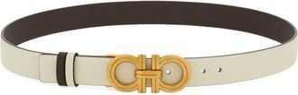 Ferragamo Cintura Gancini reversibile - Toni neutri