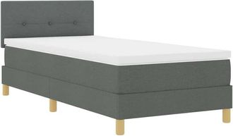vidaXL Vidaxl - Cama Box Spring Con Colch&oacute;n Gris Oscuro 100 X 200 Cm Tela
