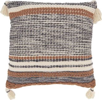 Saro Lifestyle Color Band Outdoor Pillow
