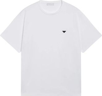 Prada Katoenen T-shirt - Heren - T-shirts - Wit - M - Katoen - Tops