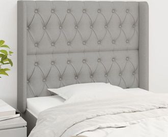 vidaXL Cabecero Con Orejas De Tela Gris Claro 93x16x118/128 Cm Vidaxl