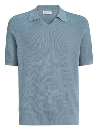 Brunello Cucinelli V-neck short-sleeve T-shirt - Blue