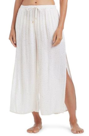 Bleu Rod Beattie Sequin Embellished Side Slit Cover-Up Pants in White at Nordstrom, Size Medium