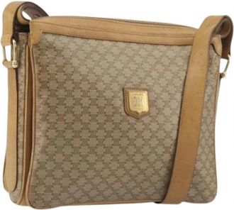 Celine Pre-owned Vintage Macadam Schoudertas - Dames - Vintage Schoudertas - Beige - ONE Size - Leer - Vintage