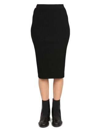 Helmut Lang One-Shoulder Viscose Dress - Black