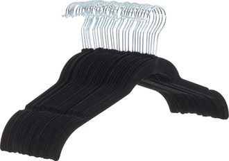 OEM Perchas B&aacute;sicas Para Camisas/vestidos, Ahorran Espacio, Forradas De Terciopelo, Negras, Paquete De 30