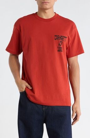 Carhartt Work in Progress Blocks Organic Cotton Graphic T-Shirt in Oxide Red at Nordstrom, Size Xx-Large