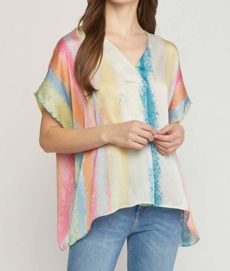 Entro Placket Top In Rainbow