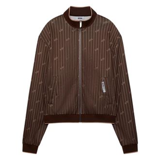 GCDS Giacca sportiva a righe - Heren - Zomerjassen - Bruin - S - Jassen