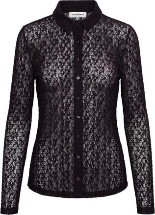 &Co Woman Tina Kant Blouse - Dames - Blouses & Shirts - Paars - Maat: L Poliester