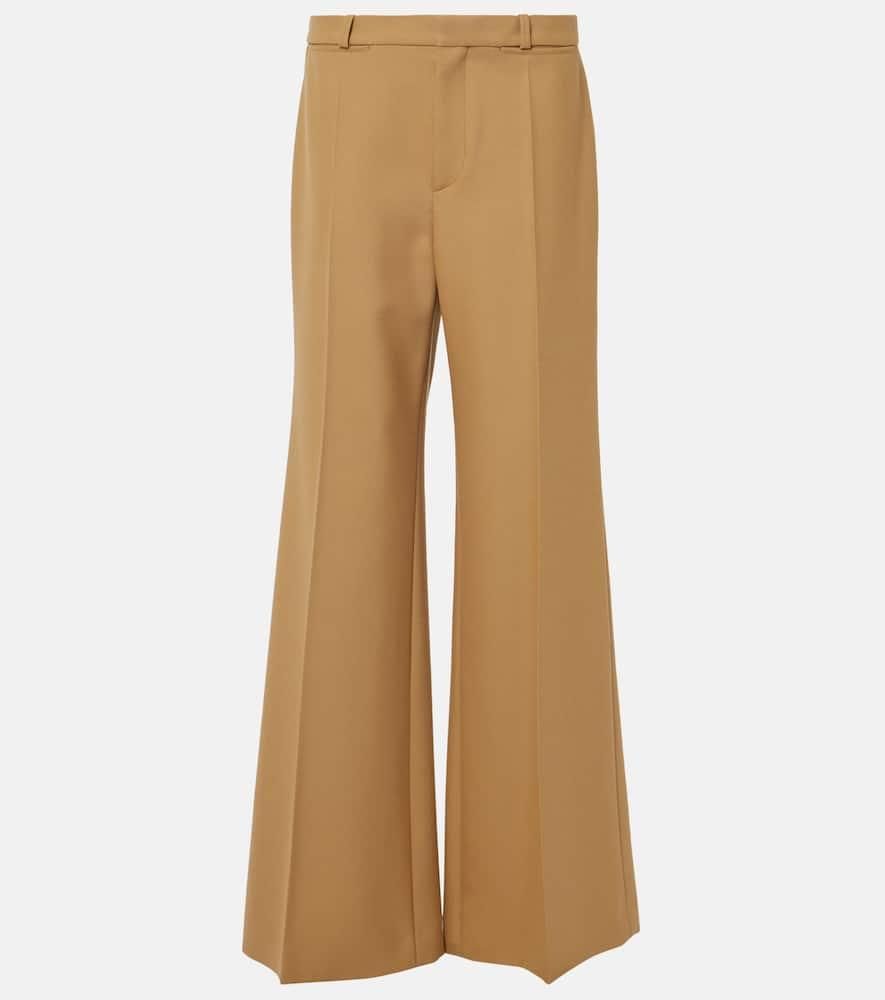 パンツ Chloe Brown Flared Checkered Wool Trousers Chloé Brown Flared Checkered Wool Trousers from $1,412.00