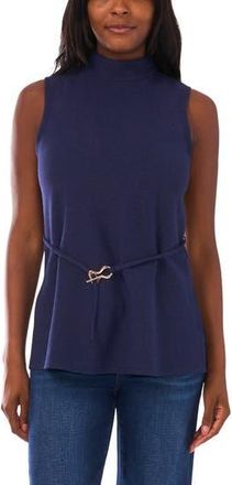 Vince Camuto Sleeveless Belted Mock Neck Top in Classic Navy at Nordstrom Rack, Size X-Small