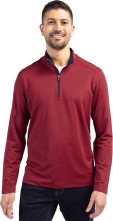 Cutter & Buck Virtue Eco Pique Micro Stripe Recycled Mens Quarter Zip