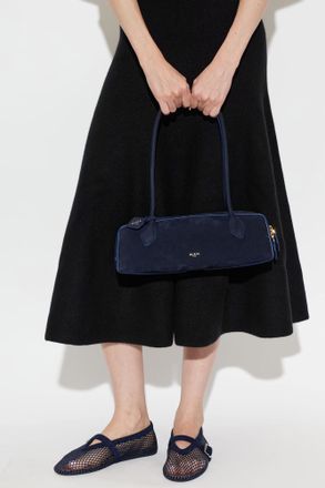 Alaia Suede Bag Teckel Medium, Womens, Navy Blue