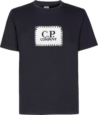 C.P. Company 30/1 Jersey Label T-Shirt in Total Eclipse Blue - Heren - T-shirts - Blauw - L - Katoen - Tops