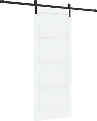 vidaXL Puerta Deslizante Manual Blanco Y Negro 83 X 211 Cm Vidaxl