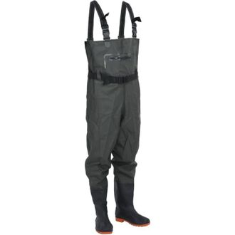 vidaXL Wader con Stivali e Cintura Verde Scuro Taglia 44 - Vidaxl
