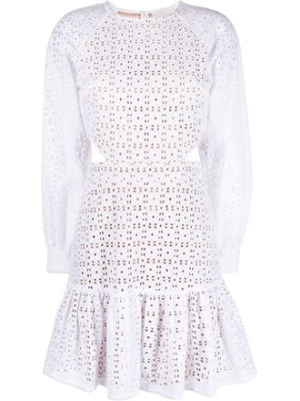 Michael Michael Kors floral eyelet cut-out dress - women - Polyester/Cotton - 2 - White