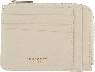 Pourchet Accessoires, Dames, Beige, ONE Size, Leer, Platte Beige Coin/Card Holder