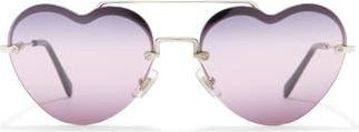 Miu Miu 58mm Heart Sunglasses in Tri-Gradient Pink/Blue/Grey at Nordstrom Rack