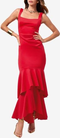 Lipsy Red Tiered Ruffle Cocktail Dress at Nordstrom, Size 8 Us