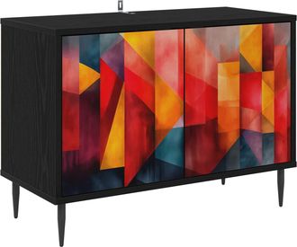 vidaXL Mueble De Tv Heesch 69 X 33 X 50,5 Cm Roble Negro Vidaxl