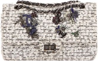 Chanel Borsa a spalla in tweed - Bianco