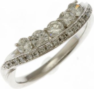 C&A Silver White Gold (18K) Band Ring (Pre-Owned)