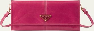 Prada Leather Wallet with Shoulder Strap