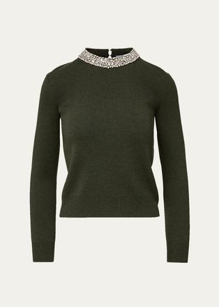Veronica Beard Daro Embellished Wool Sweater