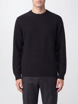KANGRA Maglia girocollo in misto lana e cashmere con finiture a costine