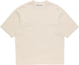 Acne Studios logo-plaque T-shirt - unisex - Cotton - L-XL - Neutrals