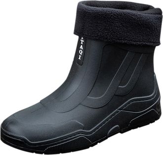 Generic Wellington Boots Womens Lined Rain Boots Mens Waterproof Ankle Boots Rain Boots Half Height Rain Shoes Work Shoes Garden Boots Wellington Boots Slip-O