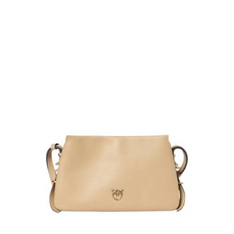 Pinko Mini One- Two- Three Leren Crossbodytas - Dames - Schoudertassen - Beige - ONE Size - Leer - Tassen