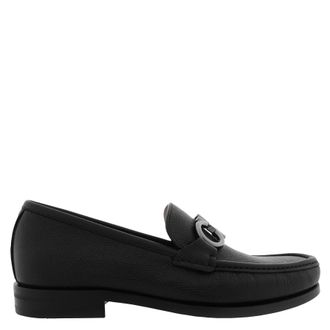 Ferragamo Mens Gancini Grained Leather Loafers, Size 6 D