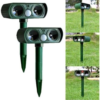 OEM 2 Repelentes Ultras&oacute;nicos Solares Para Perros, Gatos, Zorros, Ciervos Y Roedores, Con Detector De Movimiento Infrarrojo Pasivo (pir), Para Granjas Y J