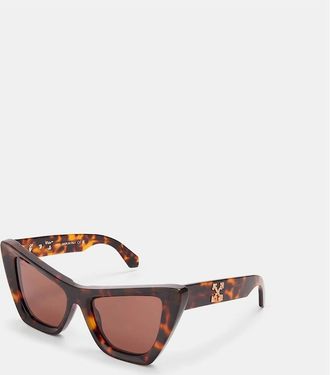 Off-white Mens Edvard Cat Eye Full Rim Sunglasses - Havana Brown - Size: ONE size