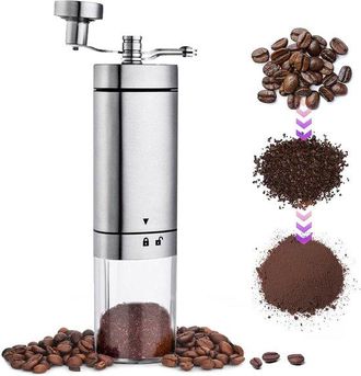 OEM Molinillo De Caf&eacute; Manual, Molinillo De Caf&eacute; Manual Ajustable De Acero Inoxidable Con Muelas De Cer&aacute;mica Y Mango Plegable Para Caf&eacute; Y Espresso