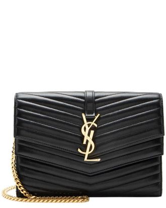 Saint Laurent Matelass&eacute; Monogram Sulpice Chain Wallet (Authentic Pre-Loved)