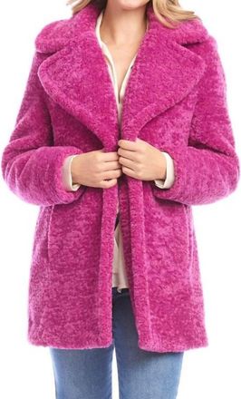 Karen Kane Ophelia Sherpa Coat In Orchid