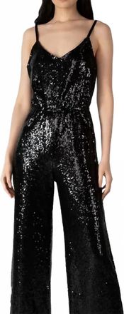 Dex Clothing Sequin Wide Leg Jumpsuit In Black
