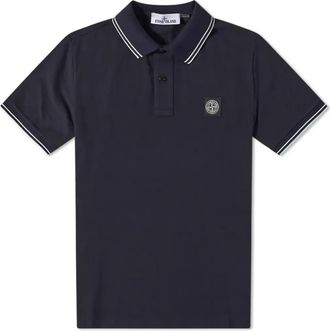 Stone Island Patch Tipped Polo Shirt Navy 101522S18-V0020